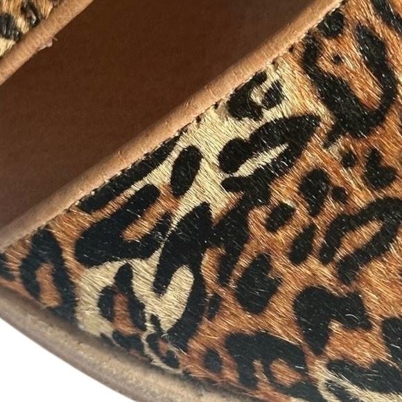 Gee Wawa Leopard Print Gladiator Sandals 9M Lace Up Leather Haircalf Boho Flat - Picture 2 of 10